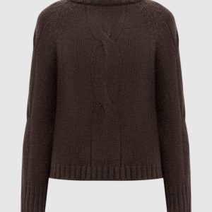 Brown cashmere sweater with textured pattern Enrico Mandelli