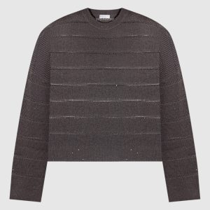 Dazzling grey cashmere and wool sequin sweater Brunello Cucinelli