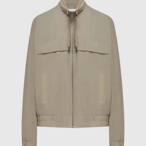 Khaki windbreaker with logo Ami Paris
