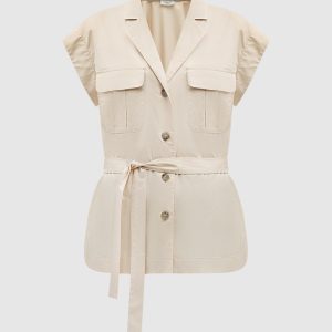 Beige blouse with a belt Peserico