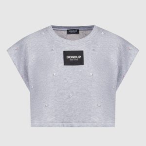 Gray top with beads Dondup