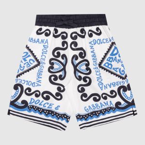 Children's white shorts with Marina print Dolce&Gabbana
