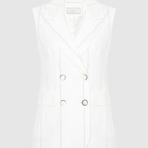 White striped vest with wool Peserico