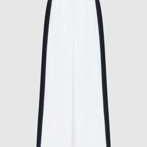 White pants with metallic logo Twinset