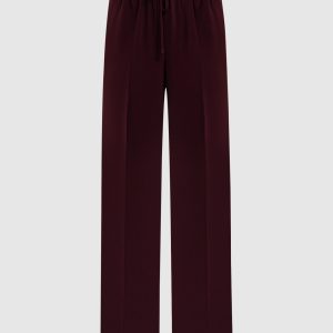 Burgundy pants with logo Twinset