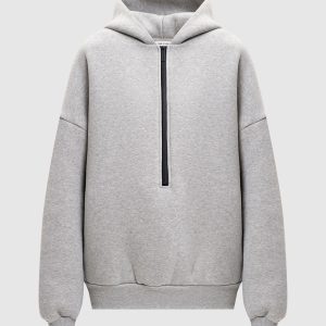 Grey insulated zip hoodie with logo Fear of God