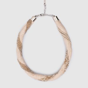 Beige necklace with beads Peserico