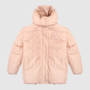Children's pink down jacket with DG logo monogram Dolce&Gabbana