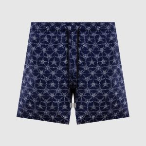 Jim Starlettes Bicolore Blue Logo Print Swim Shorts Vilebrequin