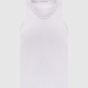 Beige melange top with monil chain Peserico