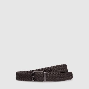 Brown leather braided belt Dolce&Gabbana