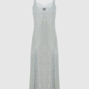 Silver maxi dress with crystals Santa Brands