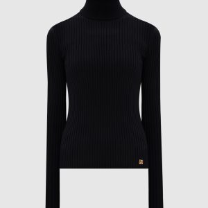 Black ribbed turtleneck with wool Dolce&Gabbana