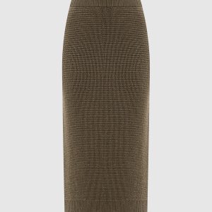 Green midi skirt with wool and silk Peserico