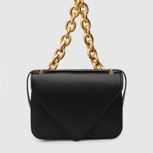 Mount Black Leather Messenger Bag Bottega Veneta
