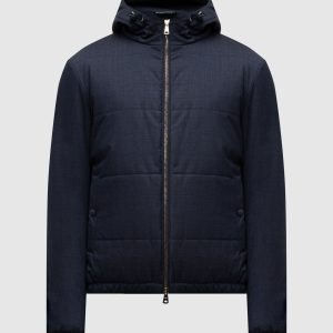 Blue wool jacket with hood Cashmere&Whiskey