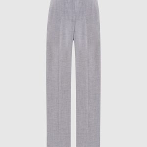 Gray wool patterned pants Peserico