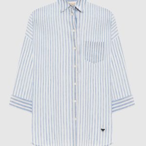 Blue striped linen shirt PANETTO Max Mara Weekend