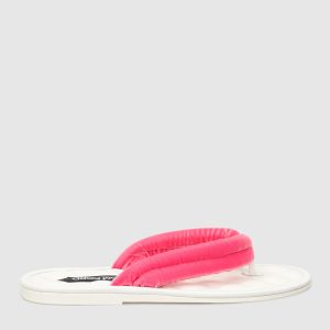 Pink leather slippers with velvet straps Tom Ford