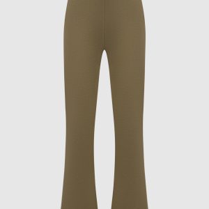 Khaki flared pants with silk JOSEPH