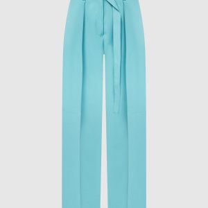 Green pants made of wool with slits Jil Sander