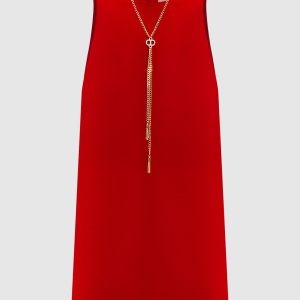 Red mini dress with chain Twinset