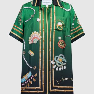 La Boite Bijoux green silk dress Casablanca