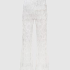 White trousers with lace Balmain