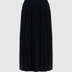 Black Minda pleated skirt with cashmere LISA YANG