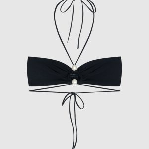 Black bodice from a swimsuit with beads Magda Butrym
