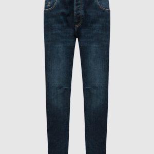 Blue distressed jeans with logo Brunello Cucinelli