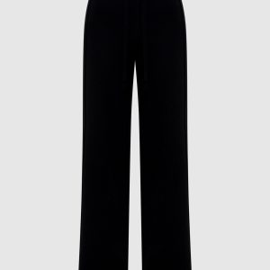 Black wool pants with logo Twinset