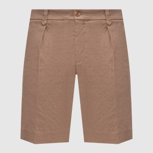 Brown linen shorts Stefano Ricci
