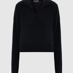 Black cashmere polo shirt Dolce&Gabbana