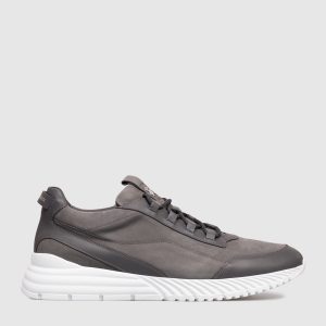 Grey nubuck sneakers with logo Stefano Ricci