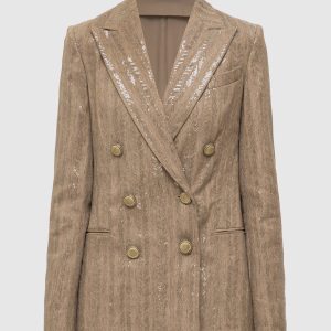 Beige jacket with sequins Brunello Cucinelli