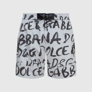 Swim shorts in logo print Dolce&Gabbana