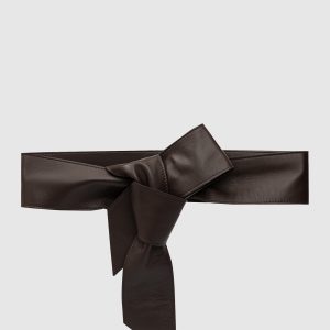 Dark Brown Leather Belt Babe Pay Pls
