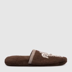 Brown terry slippers with Medusa logo pattern Versace