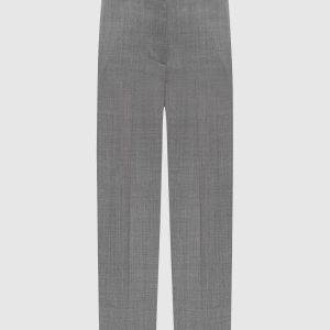 Gray wool pants with monil chain Peserico