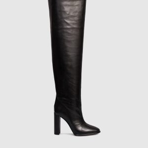 Black leather ELSA over-the-knee boots Le Silla