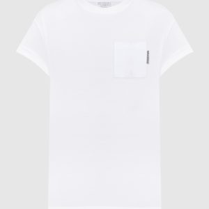 White t-shirt with monil chain Brunello Cucinelli