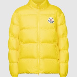 Yellow Citala down jacket with logo Moncler