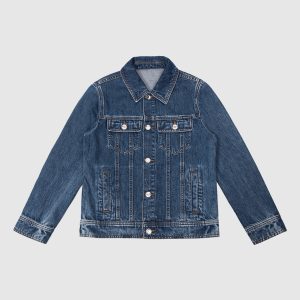 Children's blue denim jacket with logo Dolce&Gabbana