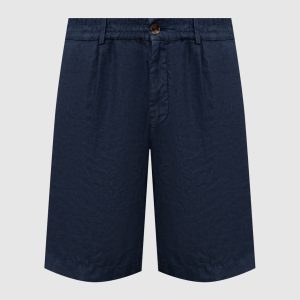 Blue linen shorts Brunello Cucinelli