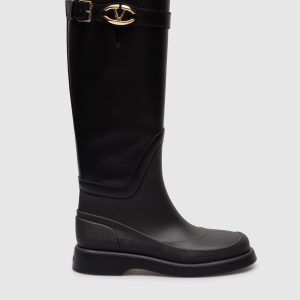 VLogo Signature logo combo boots in black Valentino