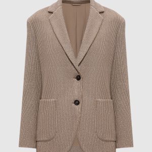 Beige jacket with lurex Brunello Cucinelli