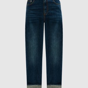 Blue jeans with logo flaps Alexander McQueen