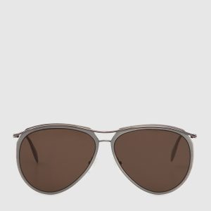 Aviator sunglasses with brown lenses Alexander McQueen