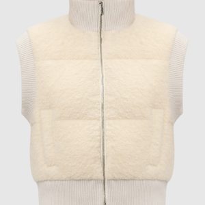 Beige down vest with wool Peserico